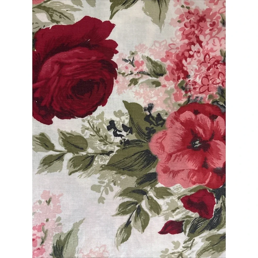 Vintage Mod Floral 5 Pinch Pleated Custom Decorator Curtain Panels 22